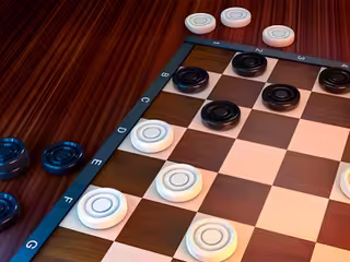 Checkers by fireplace