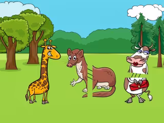 Animals Halves Match