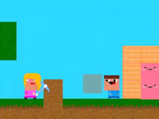 Lady and Nubik. Build and dig