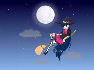 Kawaii Flying Witch Dress Up Game